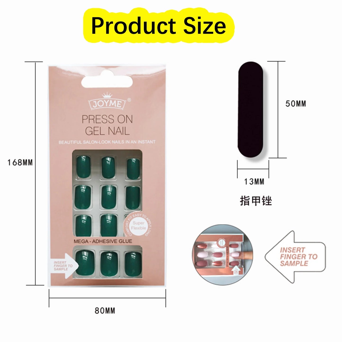 20Styles Solid Color Square Head False Nail Tip Wearable Fake Nails Artificial Nail Tips Full Cover Press On Nails Manicure Tool