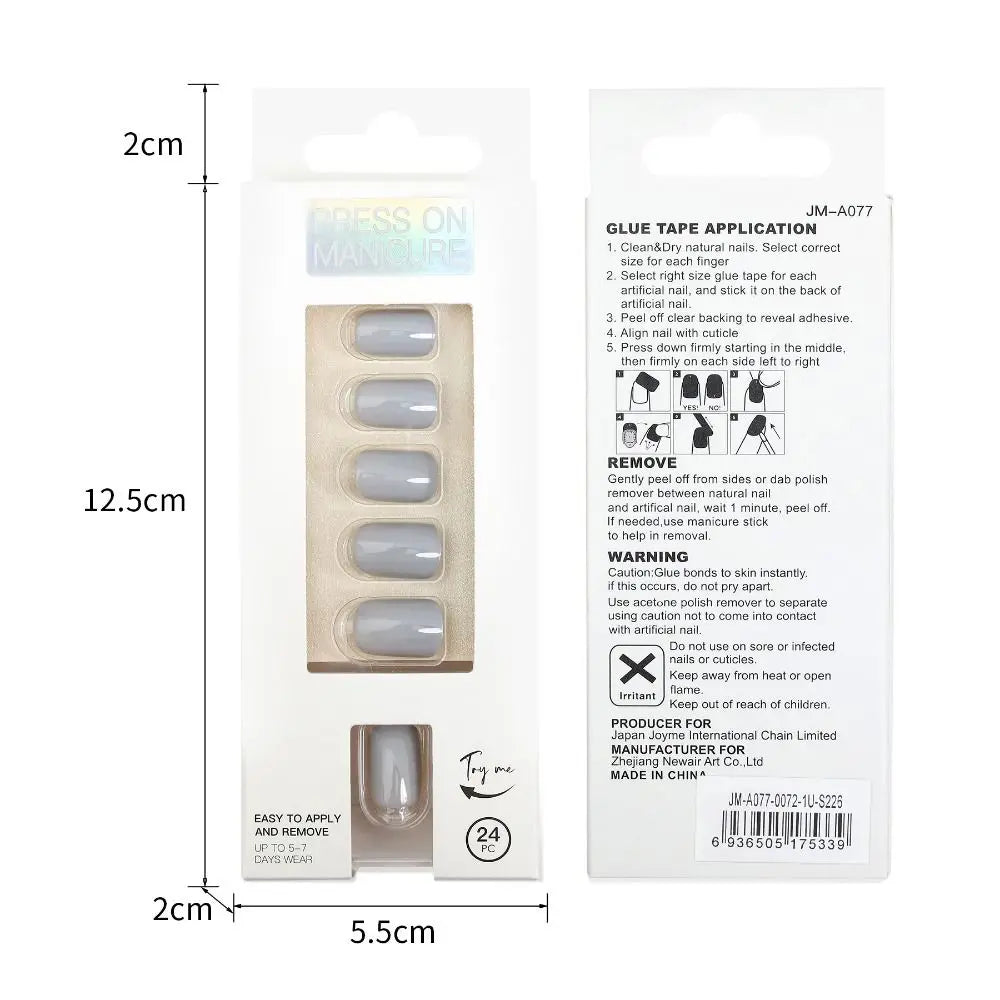 20Styles Solid Color Square Head False Nail Tip Wearable Fake Nails Artificial Nail Tips Full Cover Press On Nails Manicure Tool