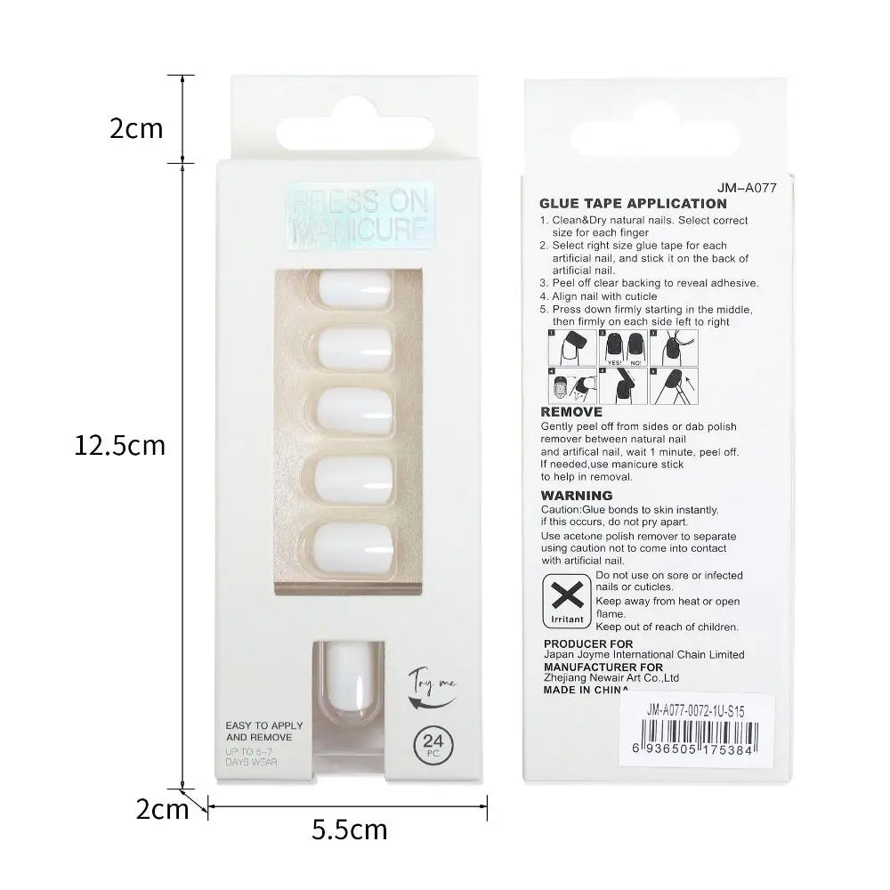 20Styles Solid Color Square Head False Nail Tip Wearable Fake Nails Artificial Nail Tips Full Cover Press On Nails Manicure Tool